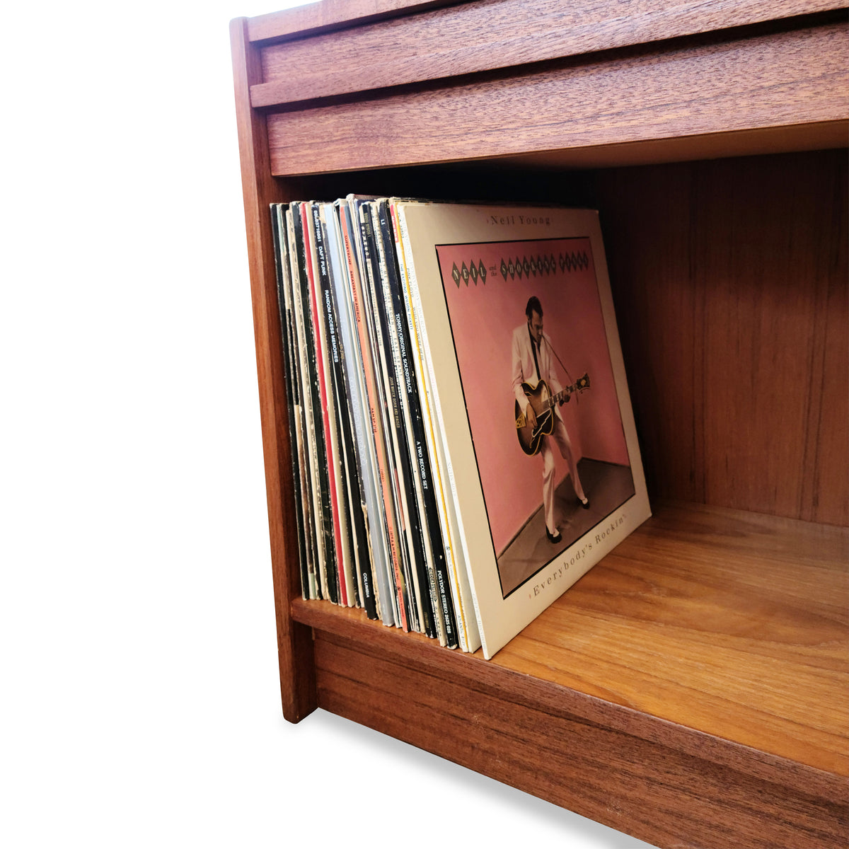 Teak Compact Record Cabinet