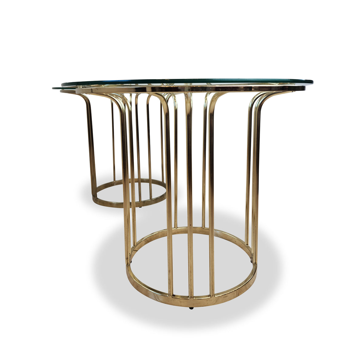 Vintage Brass and Glass Side Tables