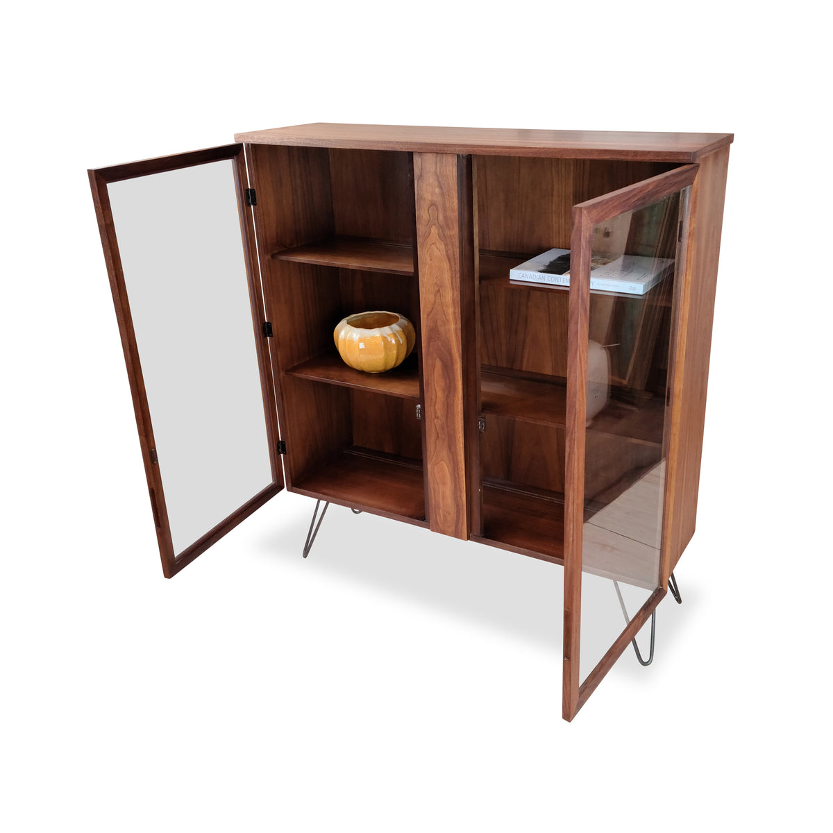 Walnut Bookcase by Kaufman Furniture
