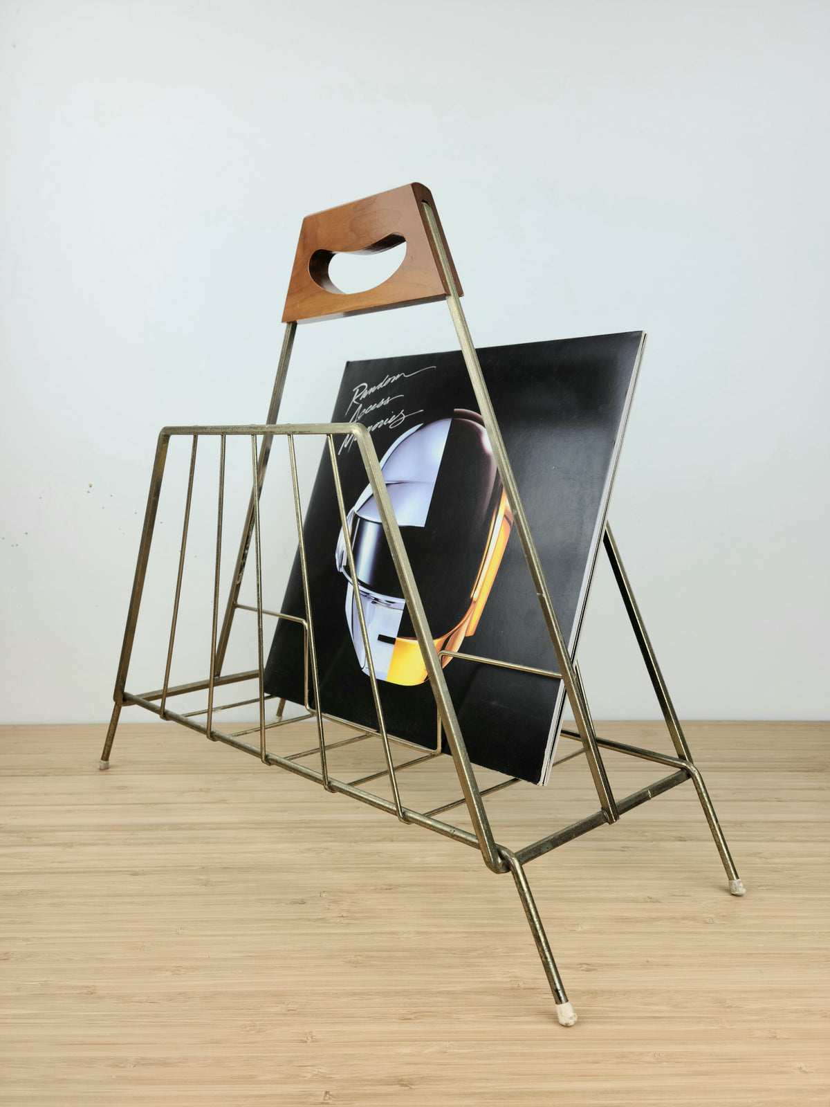 Vintage Brass and Walnut Stand