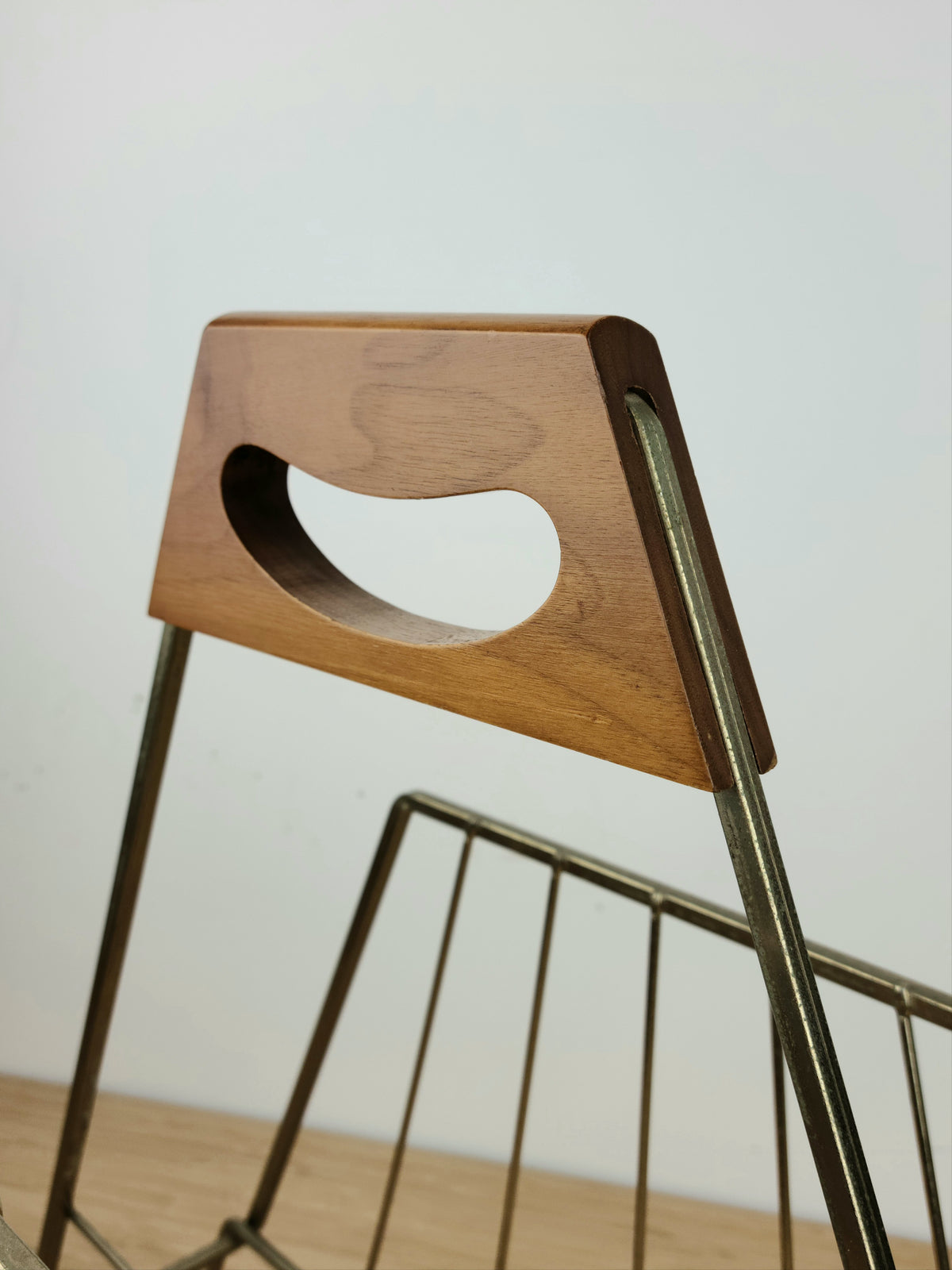 Vintage Brass and Walnut Stand