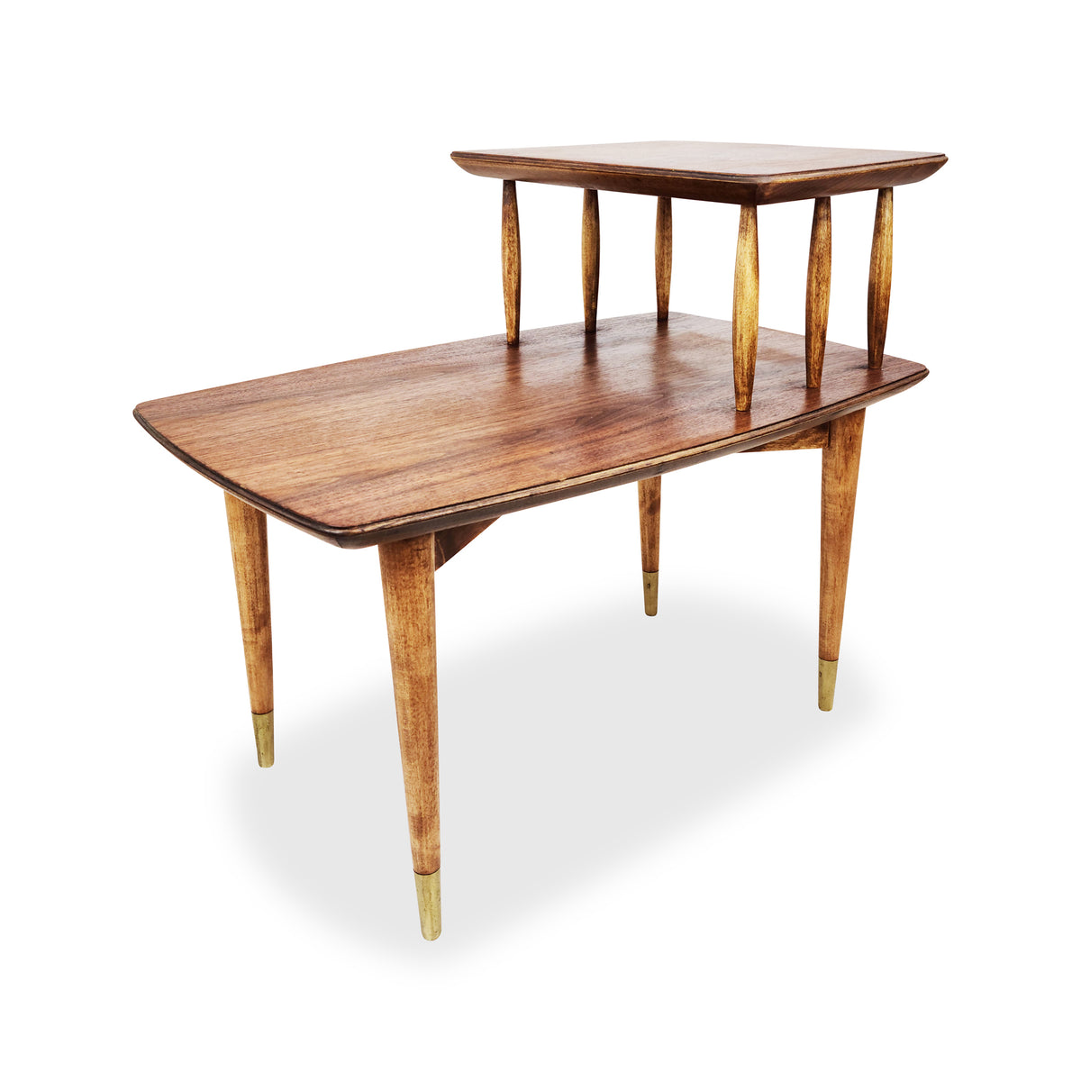 Walnut and Ash Two Tier End Table