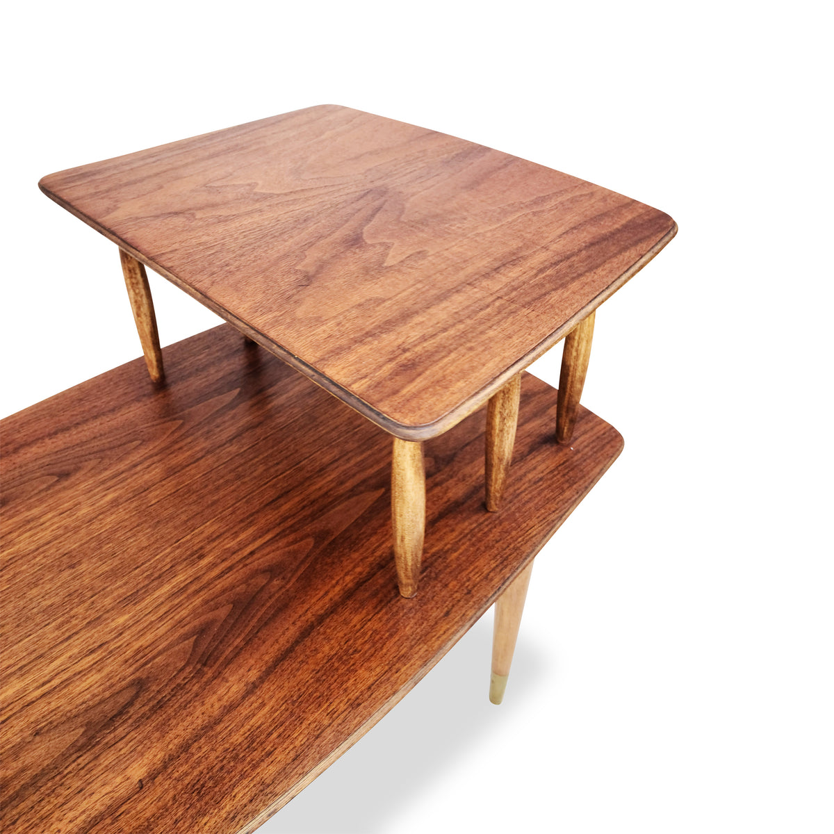 Walnut and Ash Two Tier End Table