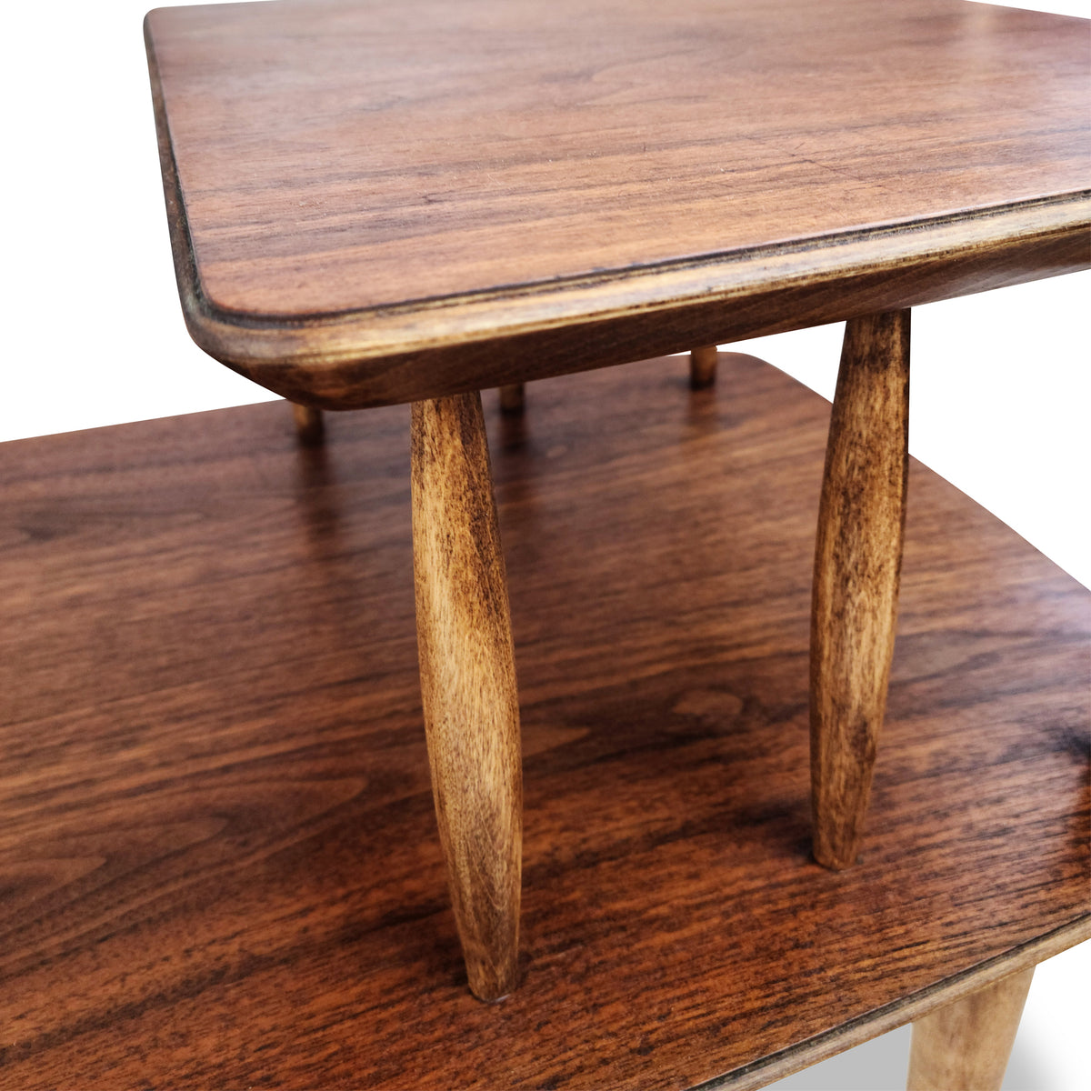 Walnut and Ash Two Tier End Table