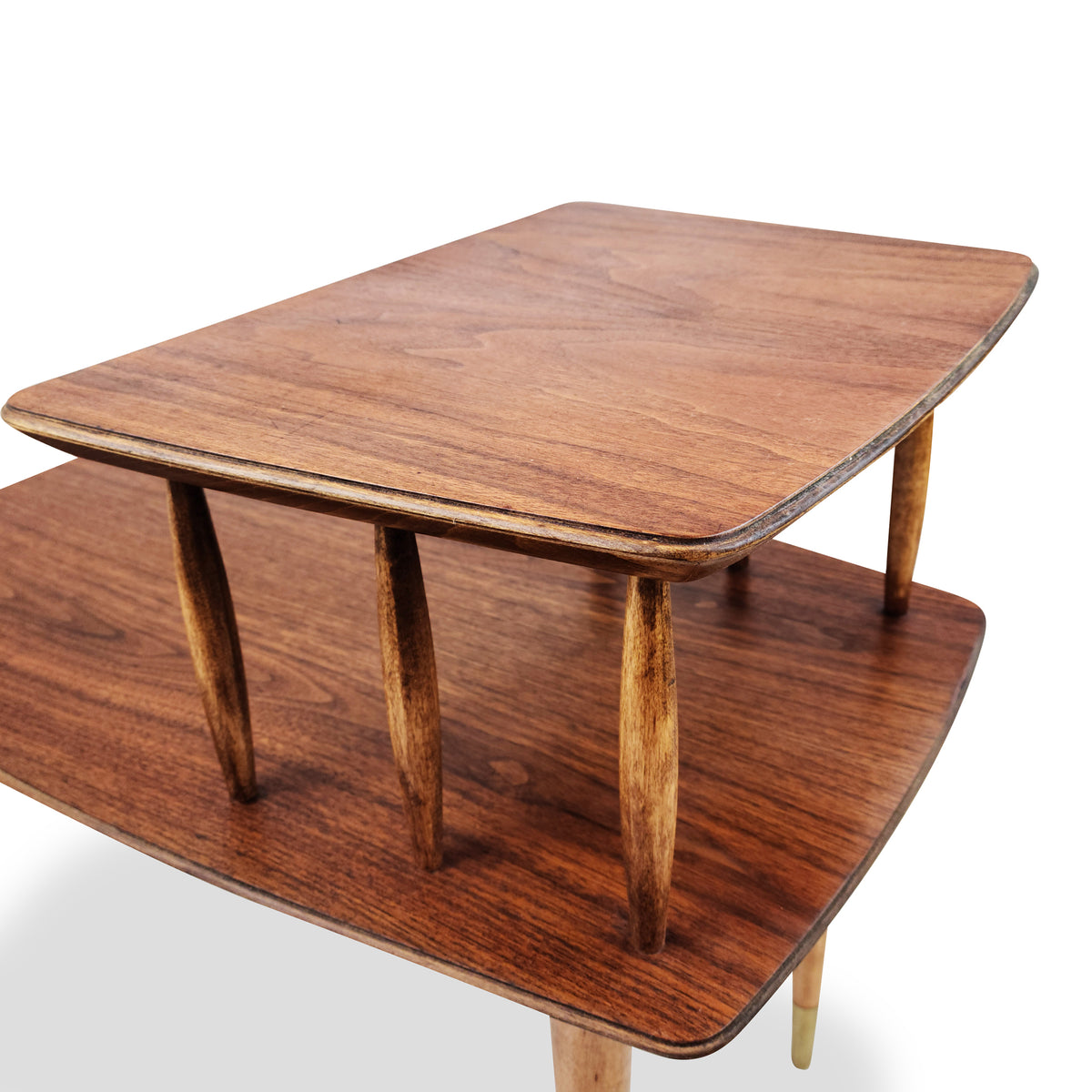 Walnut and Ash Two Tier End Table