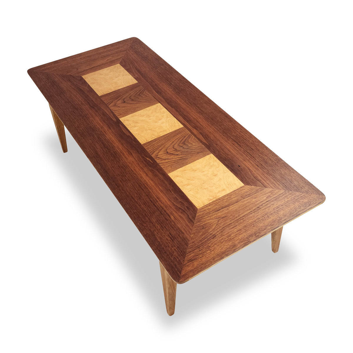 Walnut Coffee Table with Birch Inlay