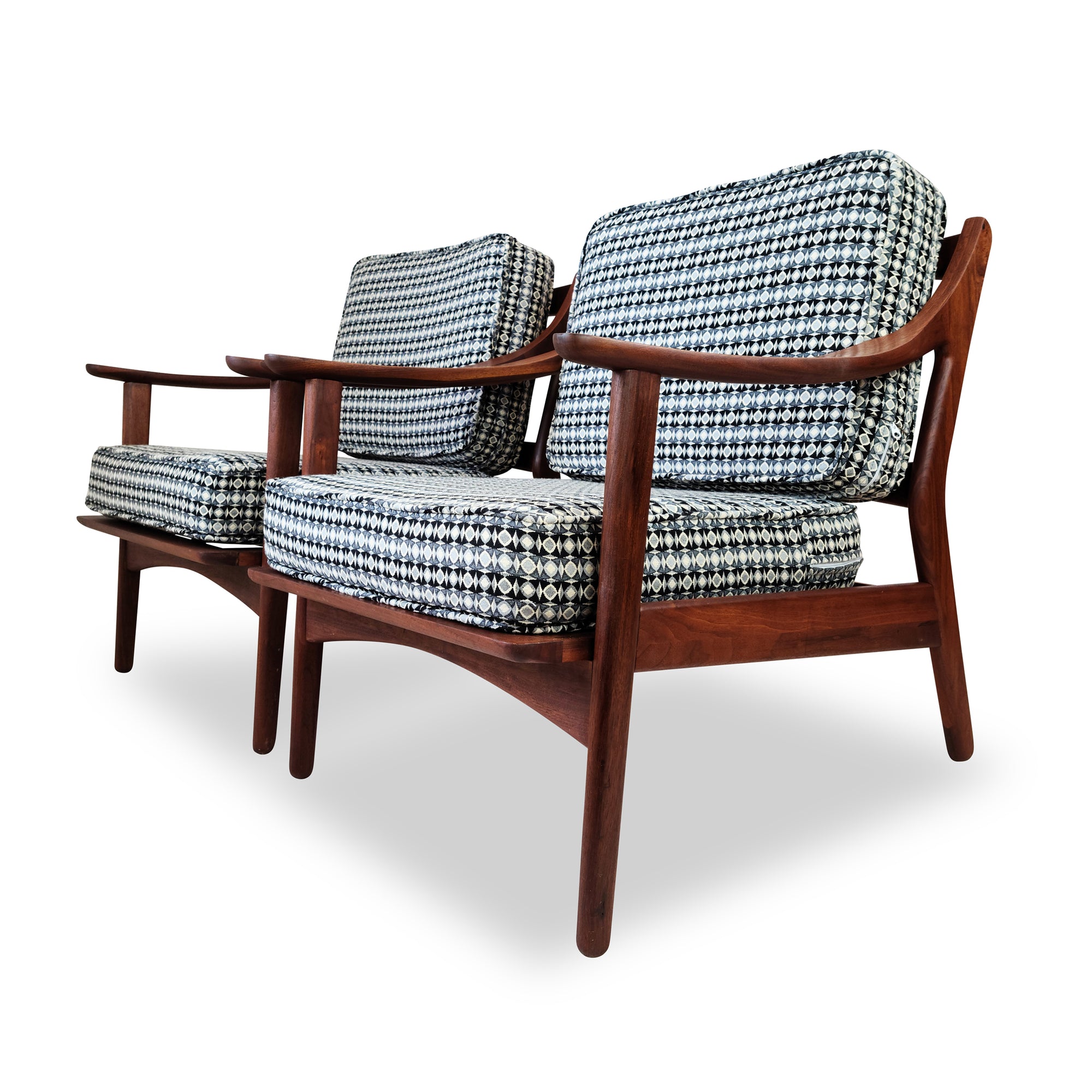 Mid Century Walnut Lounge Chairs