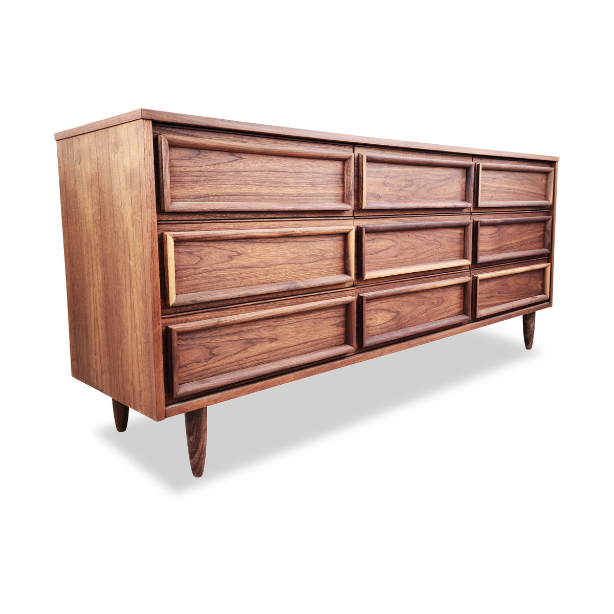 Walnut Nine Drawer Dresser