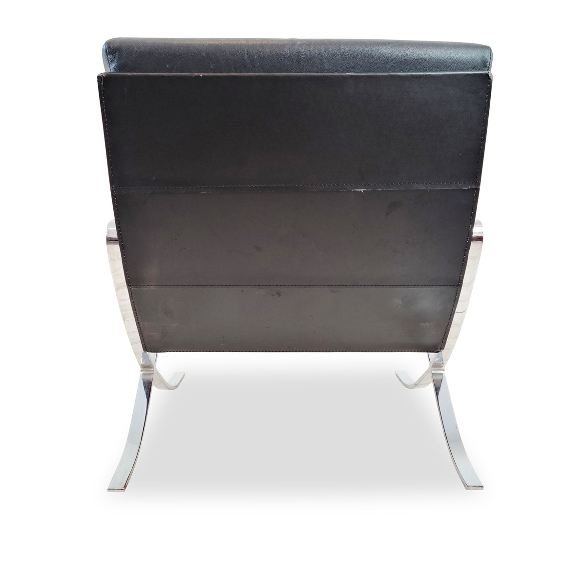 Pair of Vintage Chrome and Leather Lounge Chairs