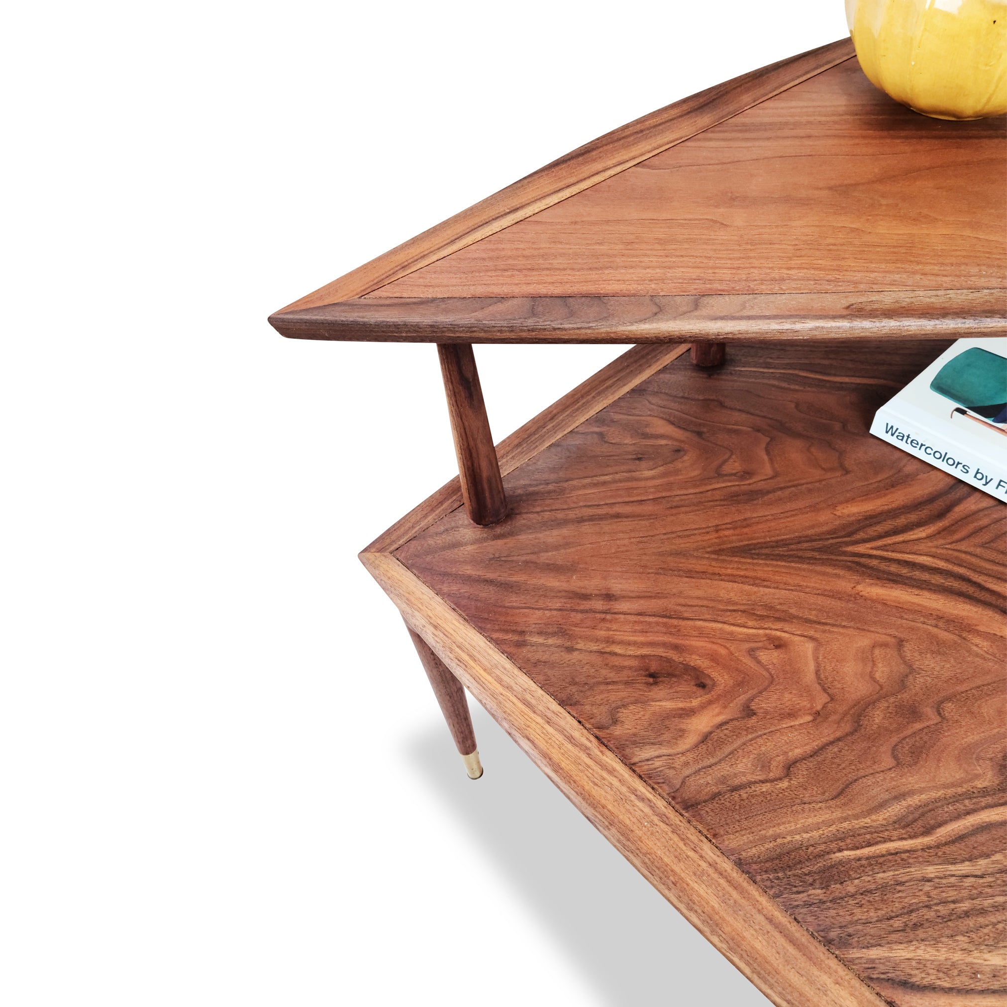 Walnut Corner Table by Deilcraft Decade Five Furniture Co.