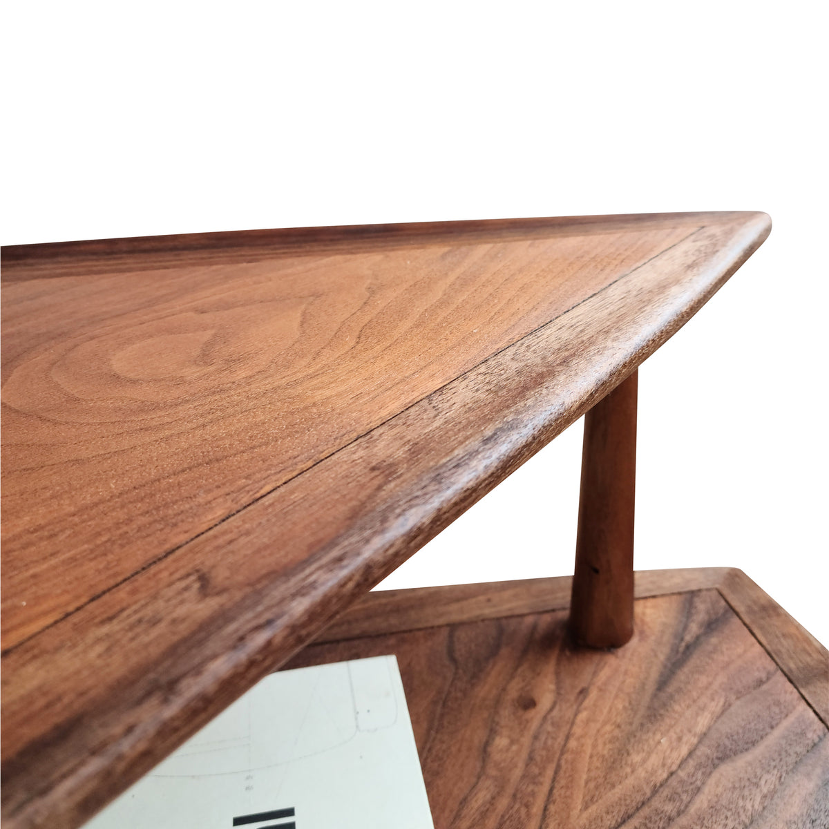 Walnut Corner Table by Deilcraft