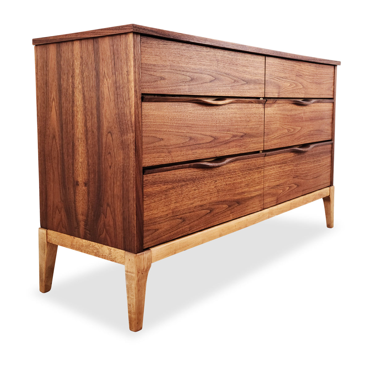 Walnut Six Drawer Dresser by Kaufman