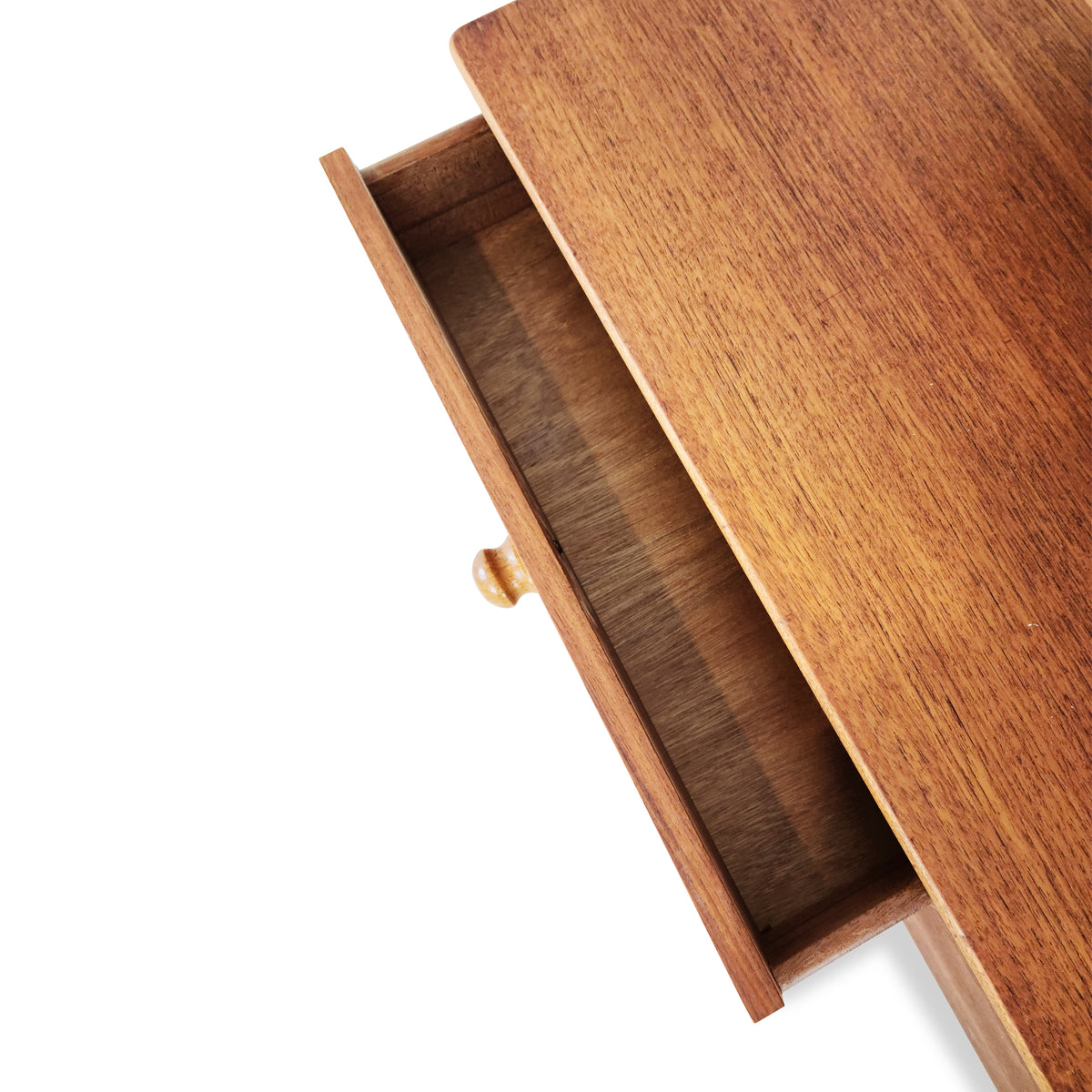 Teak Six Drawer Dresser with Mirror