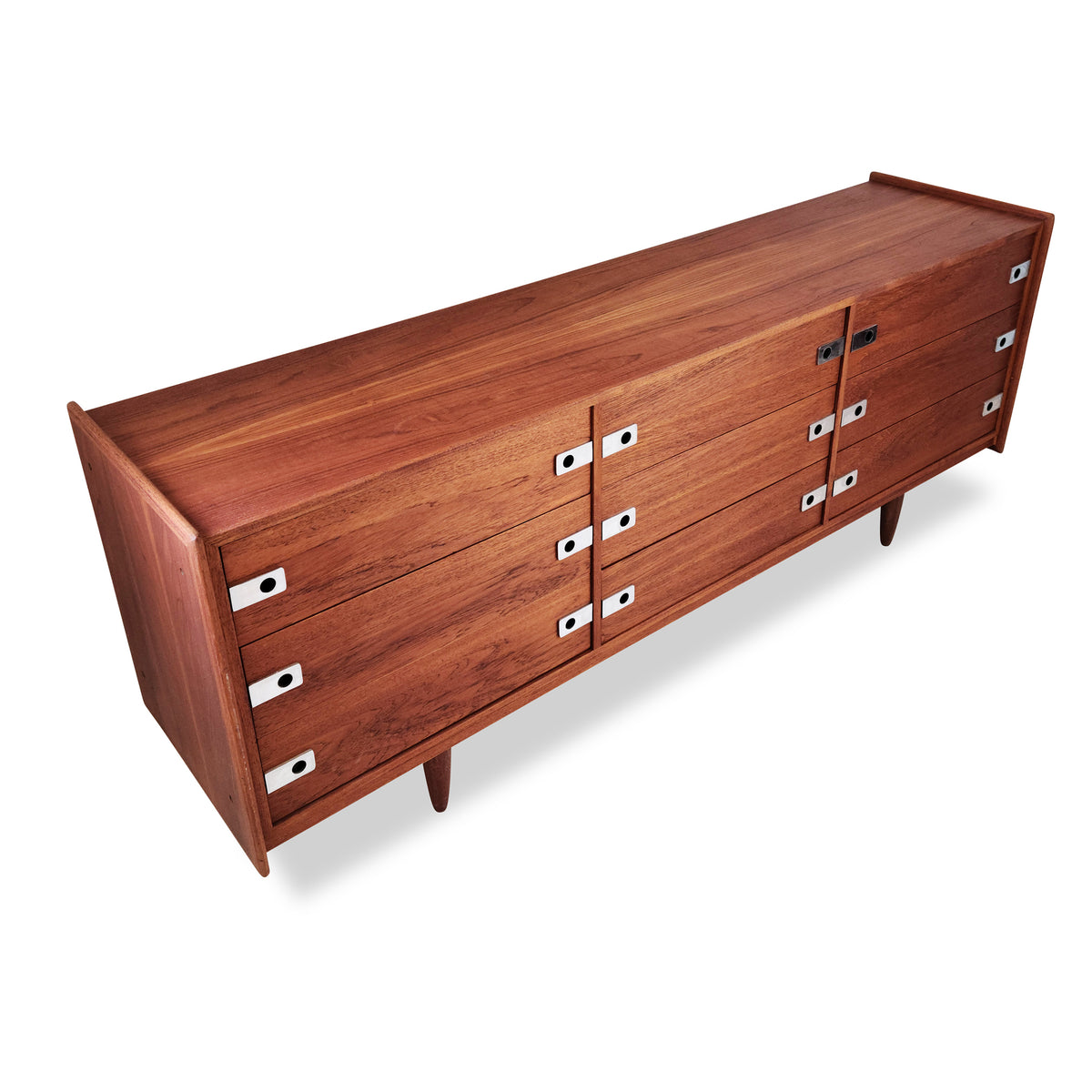 Teak and Chrome Dresser