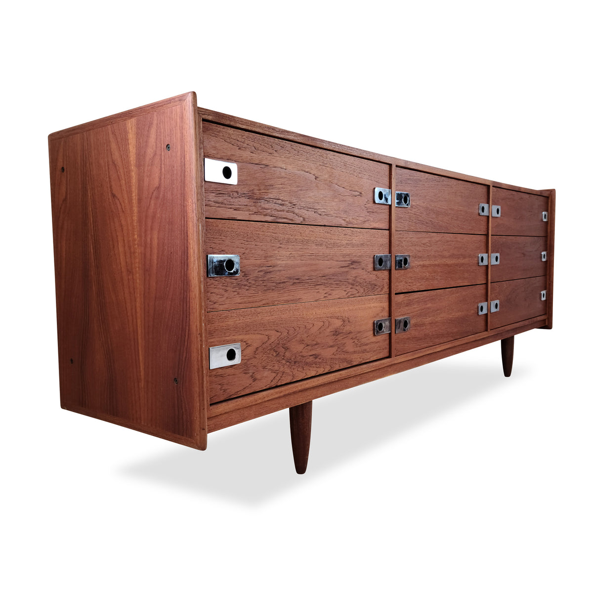 Teak and Chrome Dresser