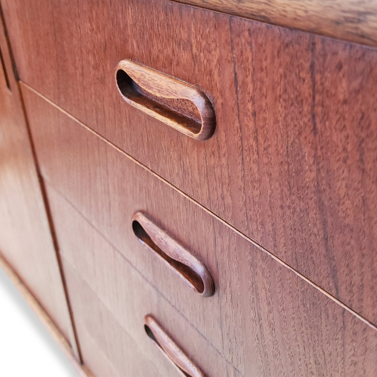 Mid Century XL Teak Tambour Door Sideboard