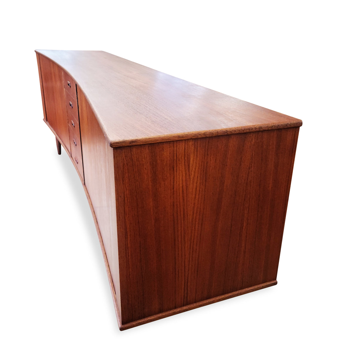 Mid Century XL Teak Tambour Door Sideboard