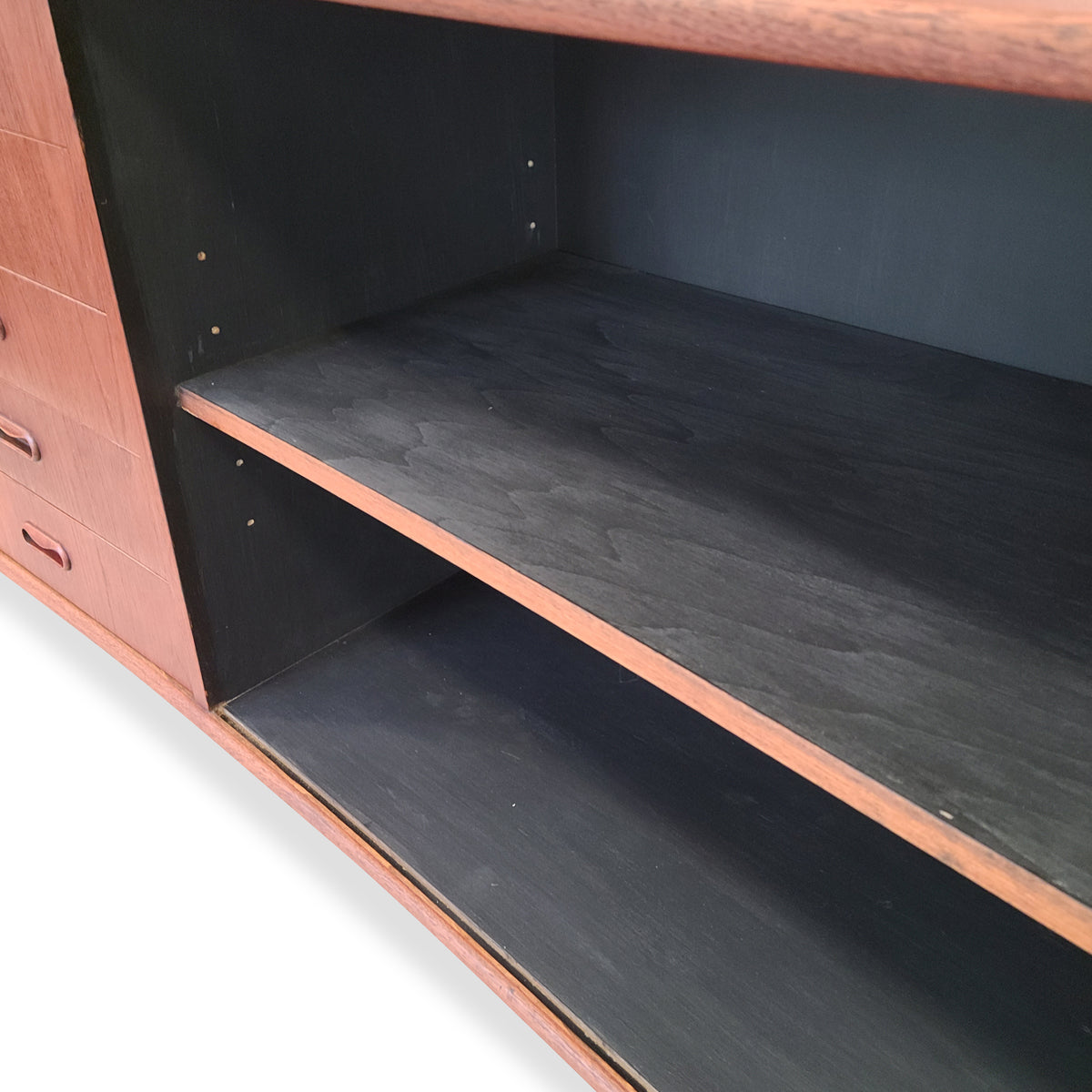 Mid Century XL Teak Tambour Door Sideboard