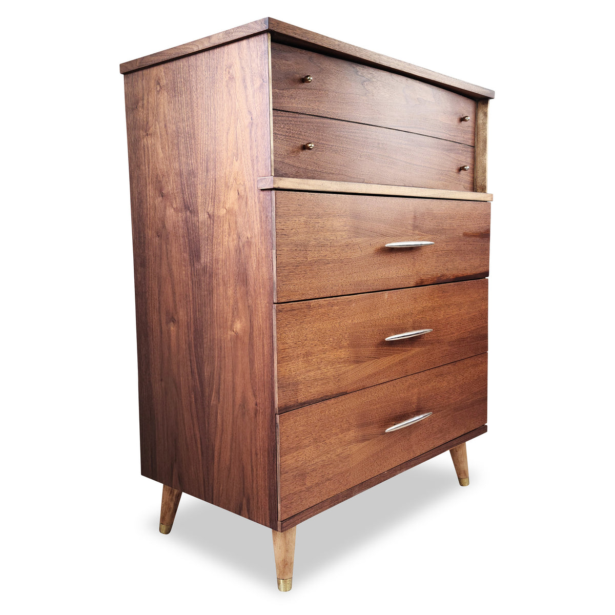 Walnut and Brass Highboy