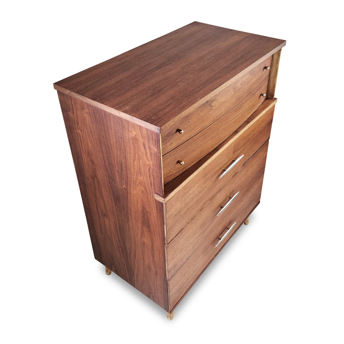 Walnut and Brass Highboy