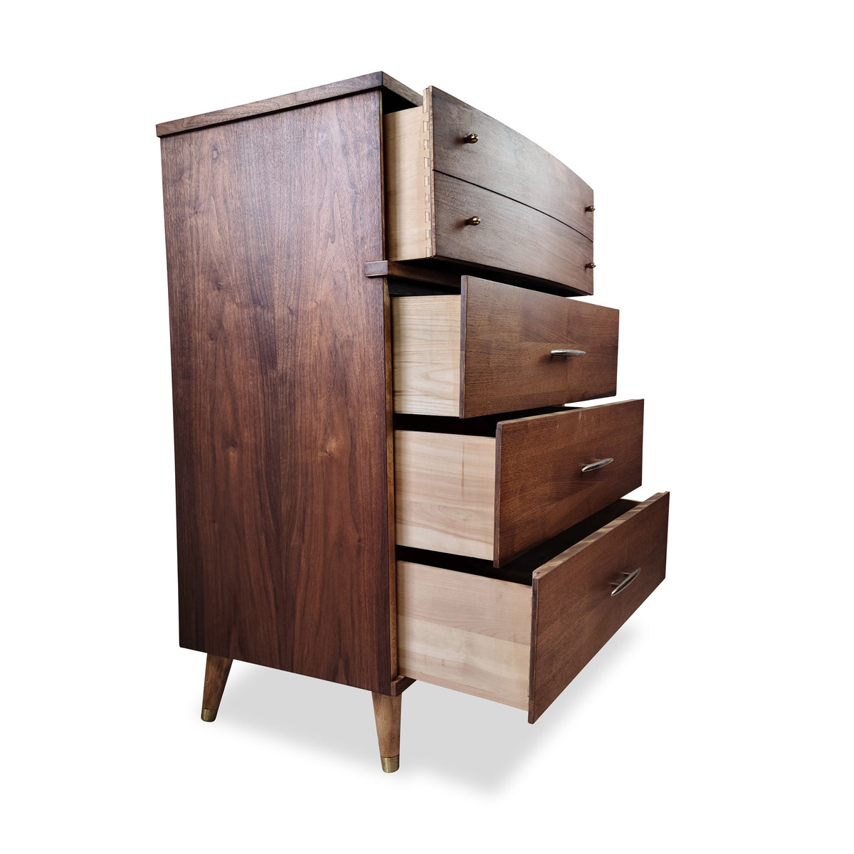 Walnut and Brass Highboy