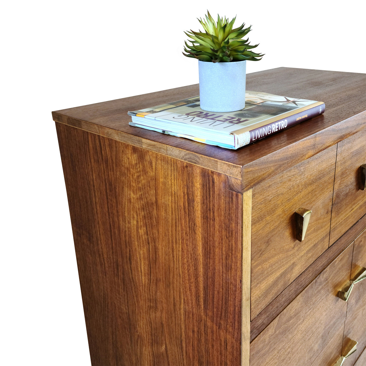 Walnut and Brass Highboy