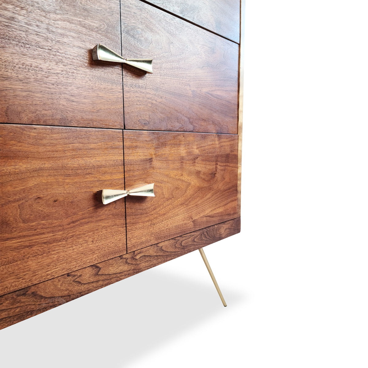 Walnut and Brass Highboy