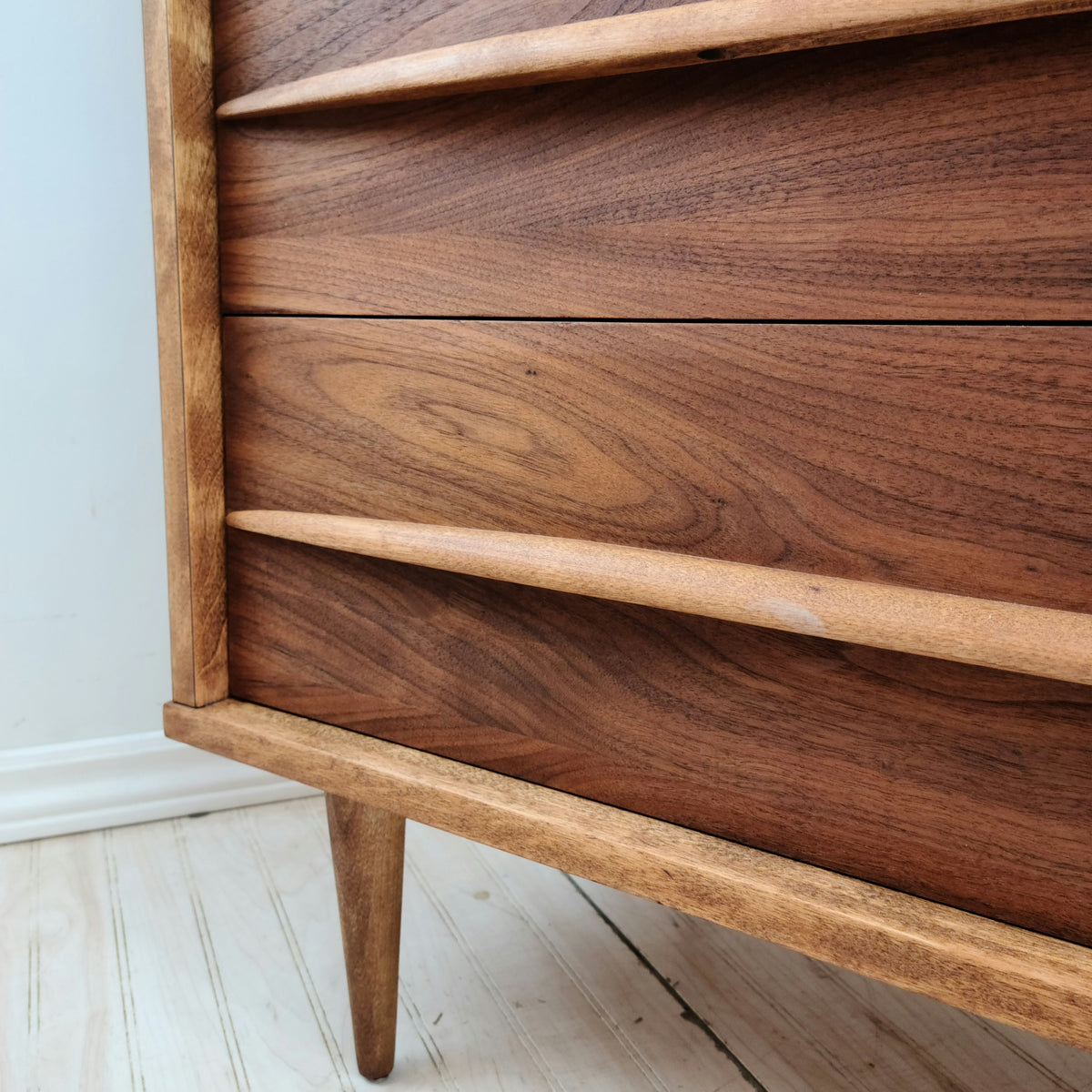Walnut and Birch Highboy