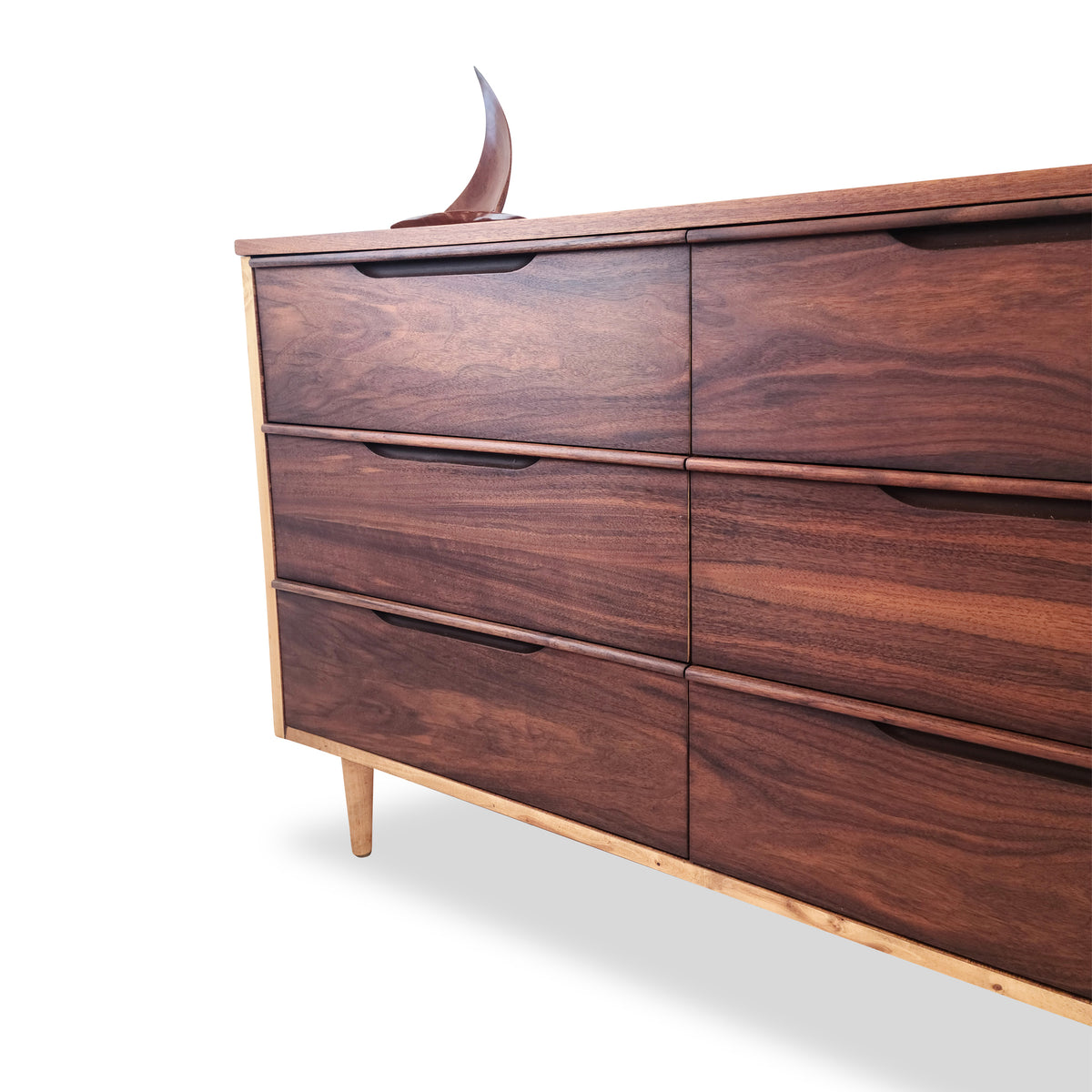 Walnut Nine Drawer Dresser by Krug