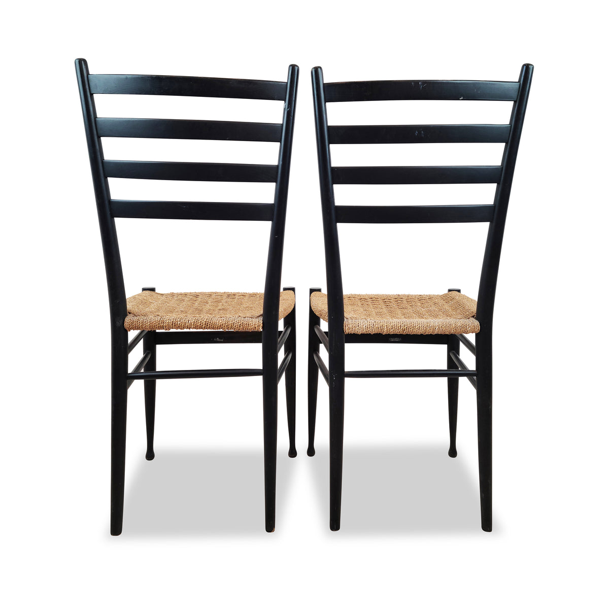 Black Lacquered Gio Ponti Style Dining Chairs