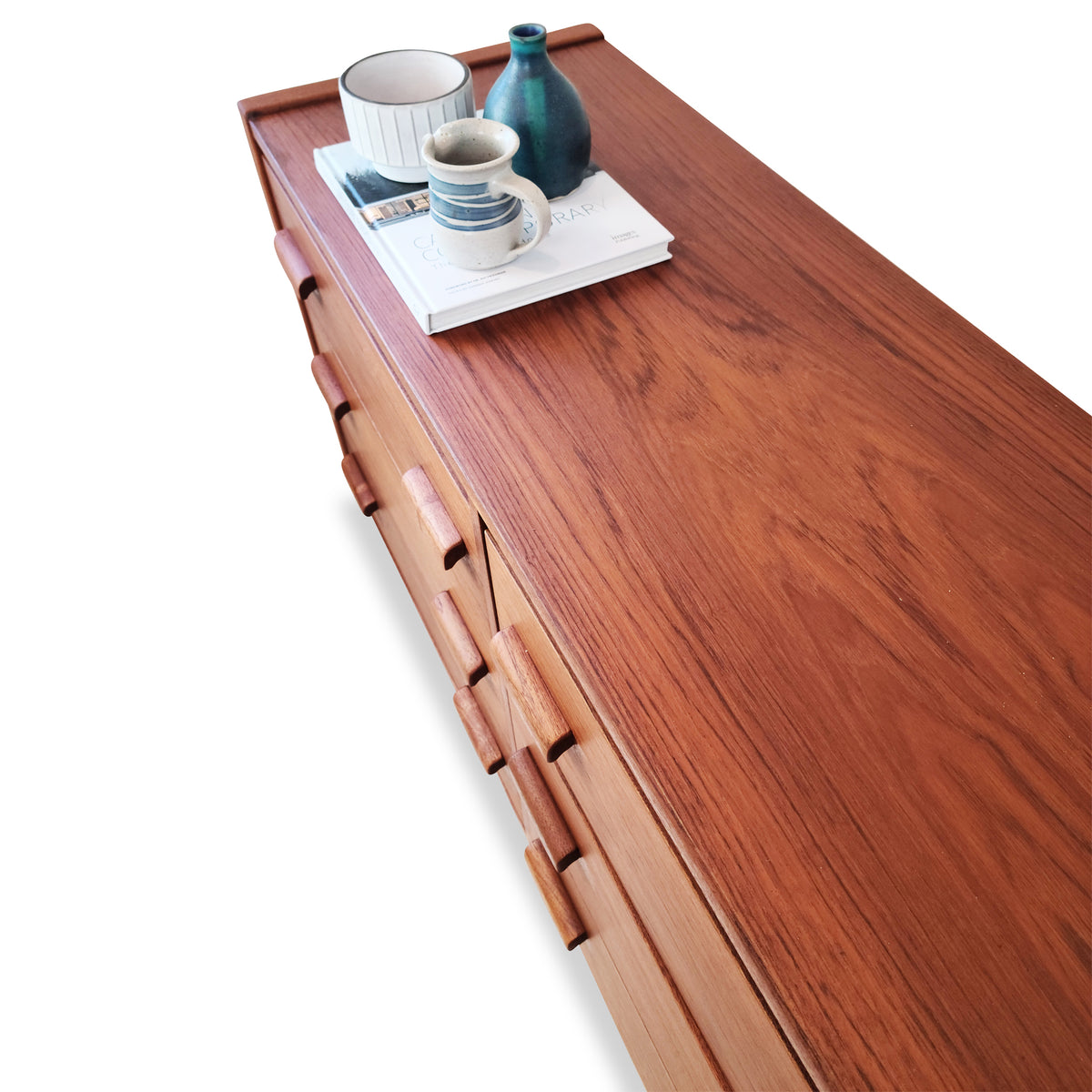 Teak Nine Drawer Dresser