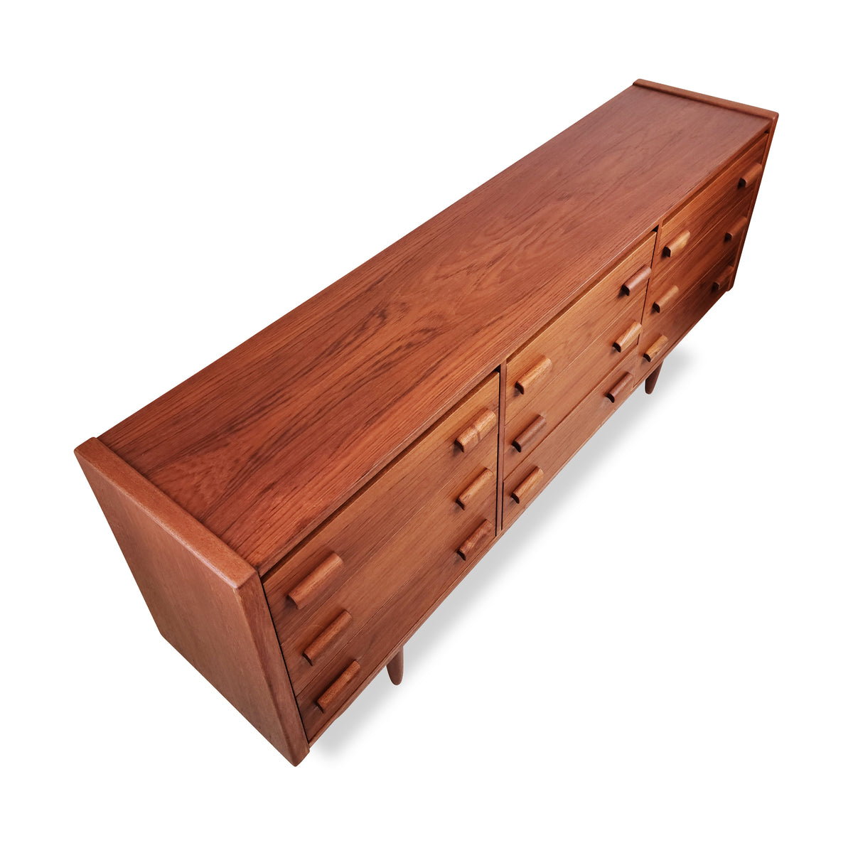 Teak Nine Drawer Dresser