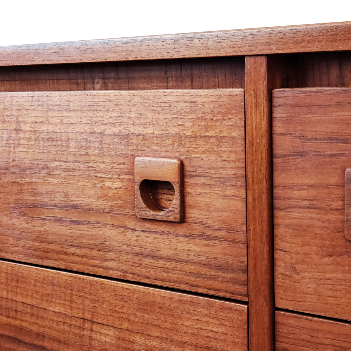 Teak Dresser with Nine Drawers