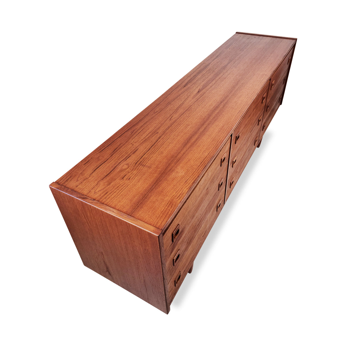 Teak Dresser with Nine Drawers