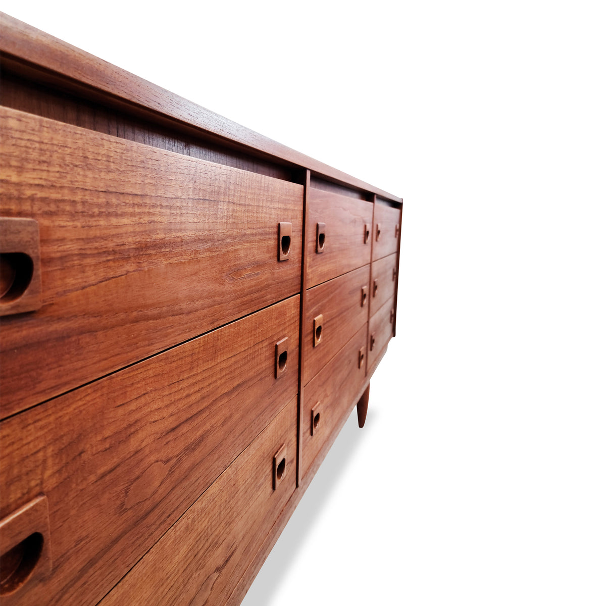 Teak Dresser with Nine Drawers