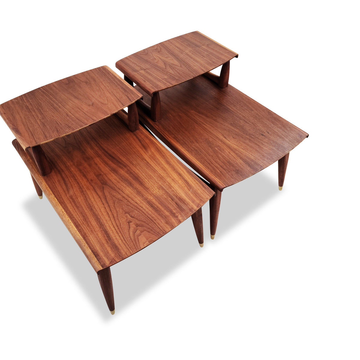 Walnut Two-tier Side Tables
