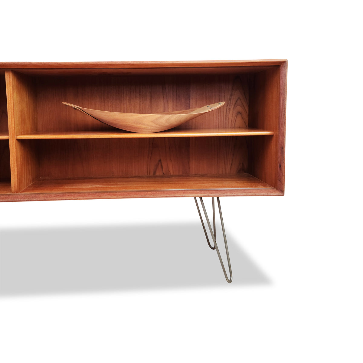 Teak display case by Clausen and Son