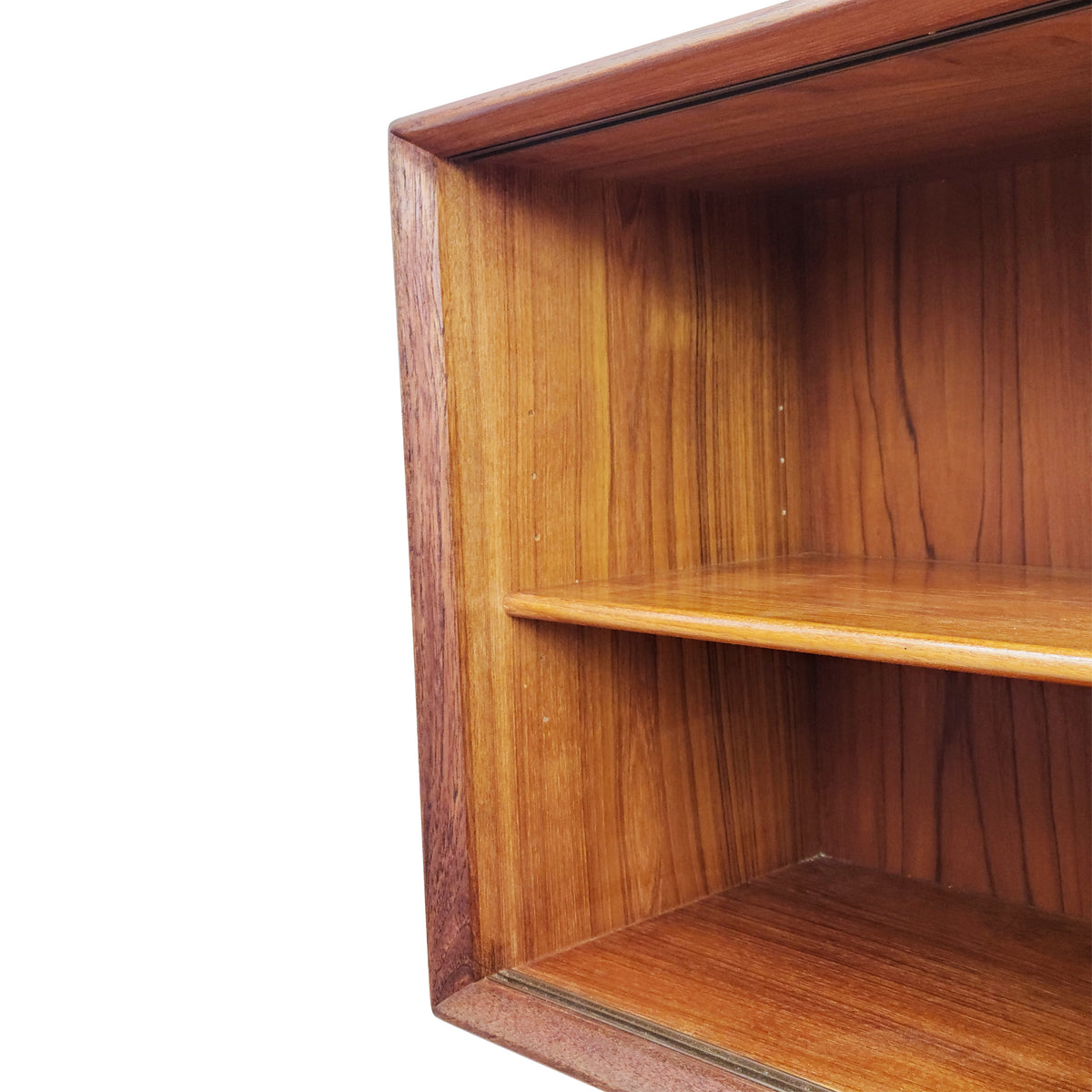 Teak display case by Clausen and Son