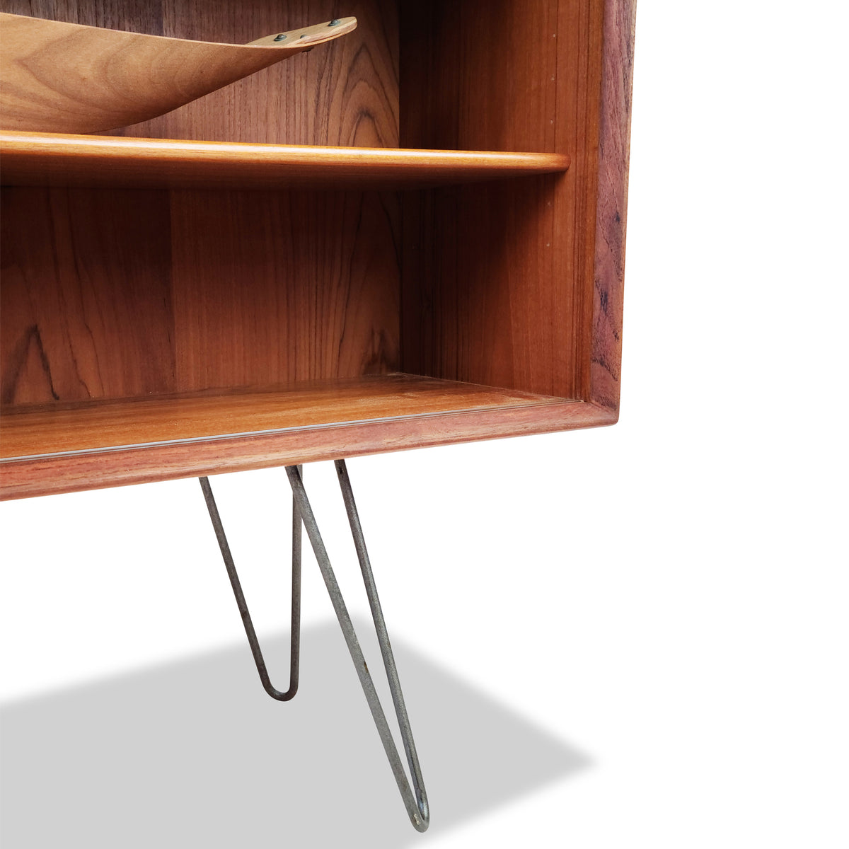 Teak display case by Clausen and Son