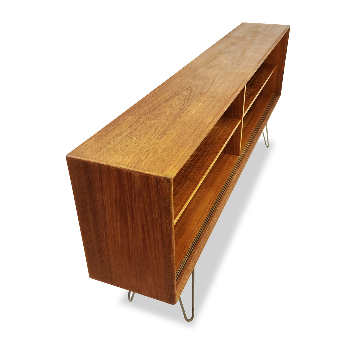 Teak display case by Clausen and Son