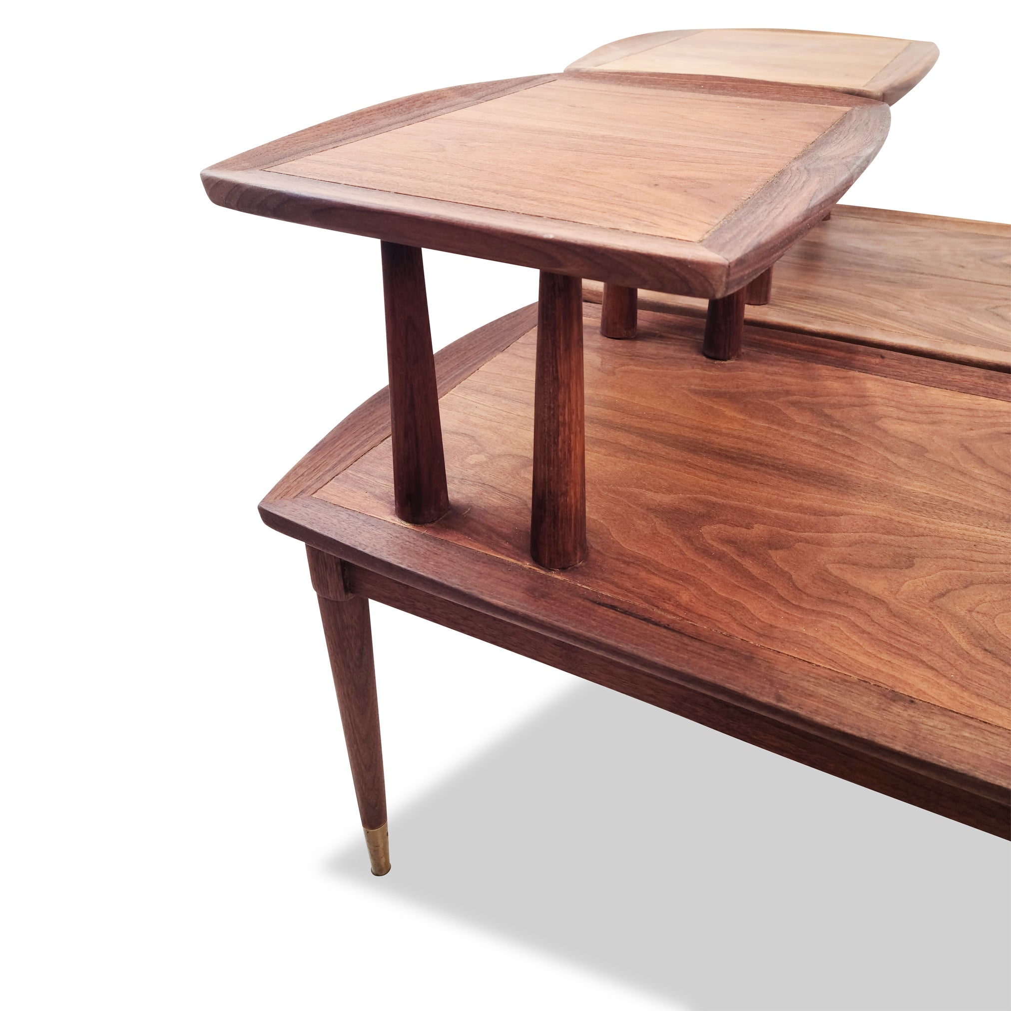 Mid century modern two tier end table discount
