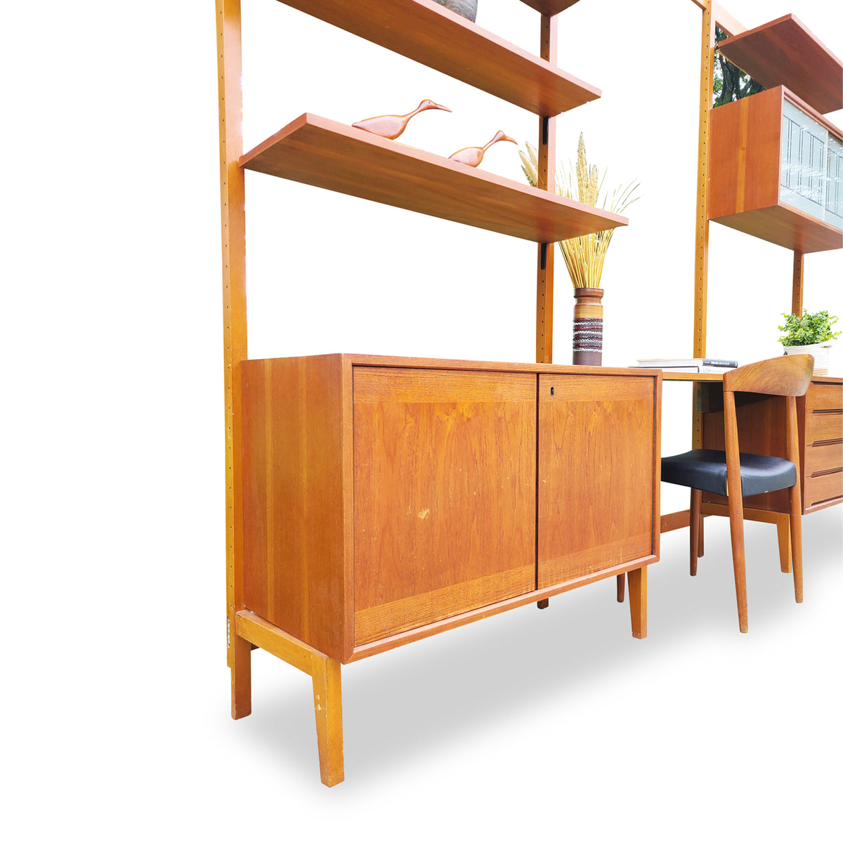 Teak Free-Standing Wall Unit