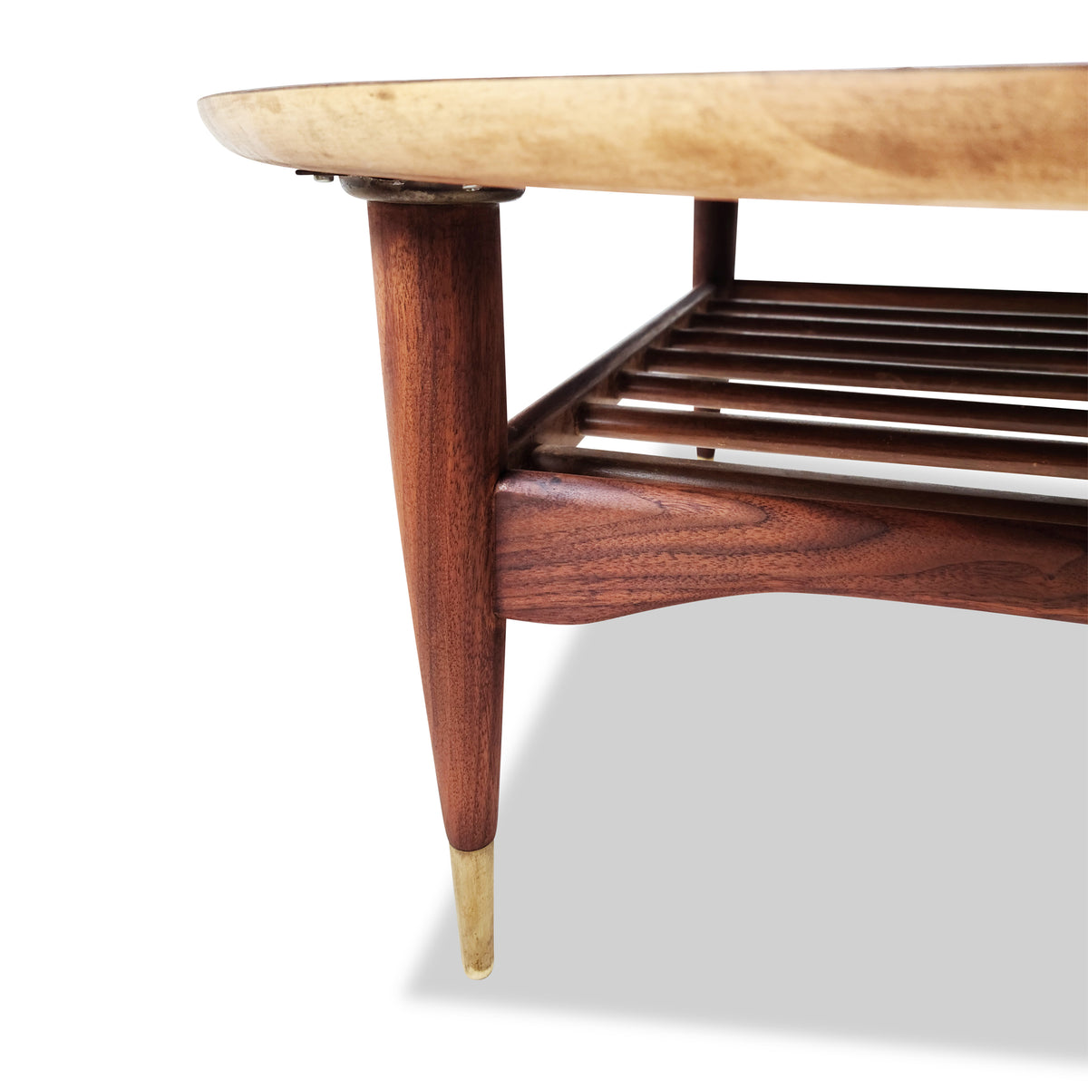 Walnut Round Coffee Table by Beaucraft