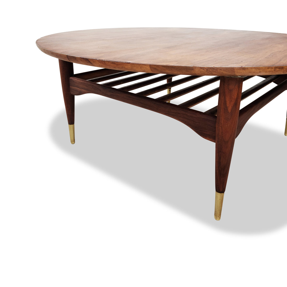Walnut Round Coffee Table by Beaucraft