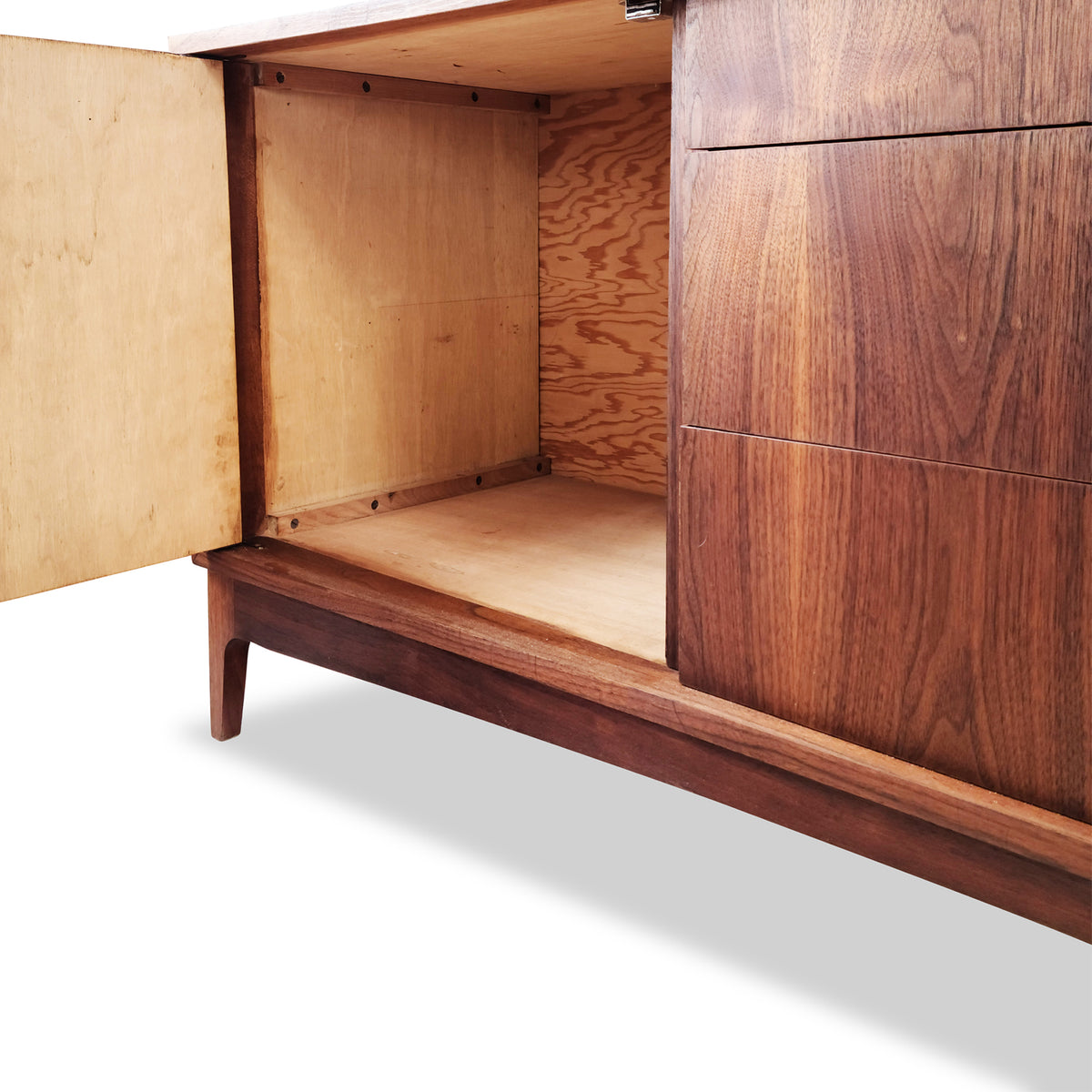 Walnut Curve Faced Sideboard
