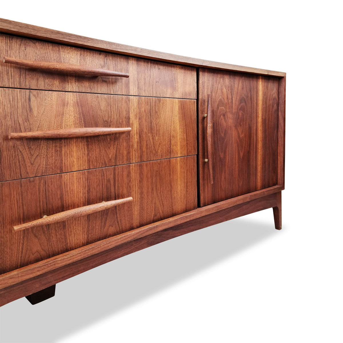 Walnut Curve Faced Sideboard