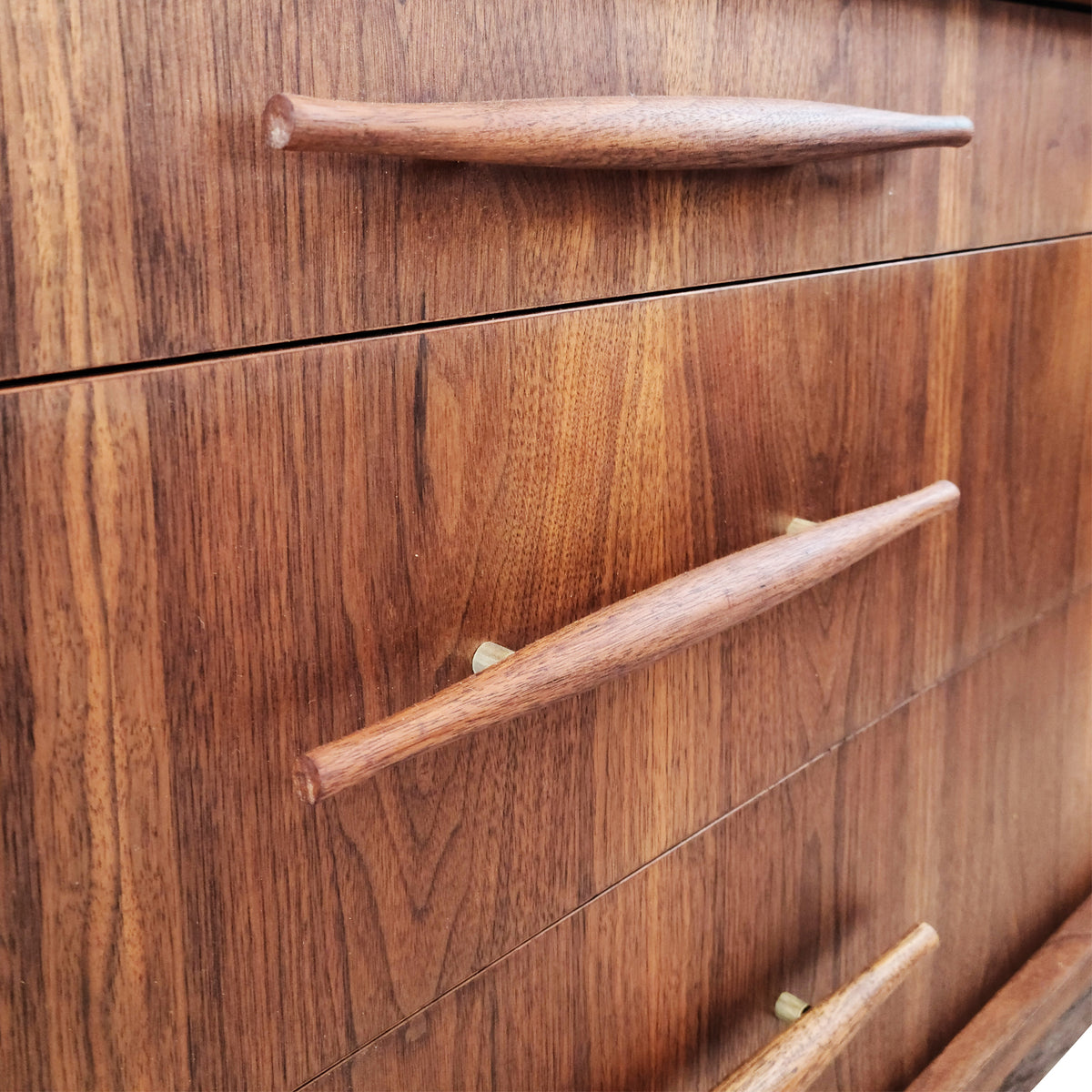 Walnut Curve Faced Sideboard
