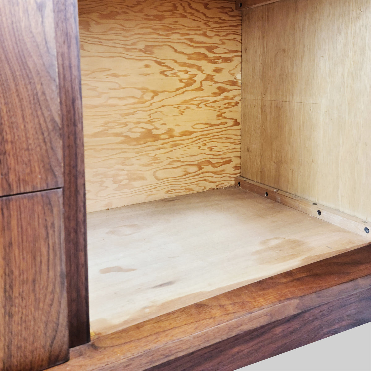 Walnut Curve Faced Sideboard