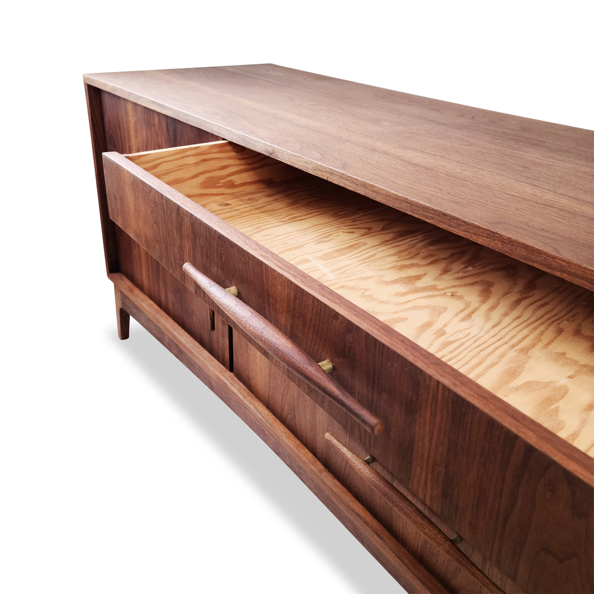 Walnut Curve Faced Sideboard