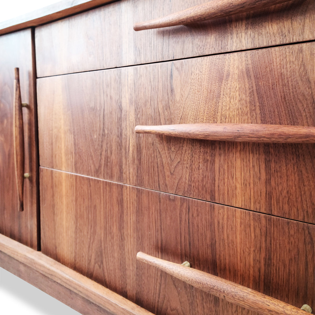 Walnut Curve Faced Sideboard
